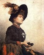 Anna Bilinska-Bohdanowicz Portrait of a lady with binoculars painting